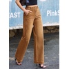 image:imageSidefeel Womens Wide Leg Jeans High Waisted Stretchy Baggy Side Seam Denim Pants with Slanted PocketsBrown