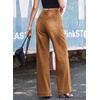 image:imageSidefeel Womens Wide Leg Jeans High Waisted Stretchy Baggy Side Seam Denim Pants with Slanted PocketsBrown