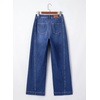 image:imageSidefeel Womens Wide Leg Jeans High Waisted Stretchy Baggy Side Seam Denim Pants with Slanted PocketsDark Blue