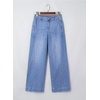 image:imageSidefeel Womens Wide Leg Jeans High Waisted Stretchy Baggy Side Seam Denim Pants with Slanted PocketsLight Blue