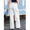 image:imageSidefeel Womens Wide Leg Jeans High Waisted Stretchy Baggy Side Seam Denim Pants with Slanted PocketsWhite