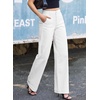 image:imageSidefeel Womens Wide Leg Jeans High Waisted Stretchy Baggy Side Seam Denim Pants with Slanted PocketsWhite