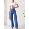 image:imageSidefeel Womens Wide Leg Jeans High Waisted Stretchy Baggy Trendy Denim PantsBlue
