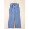 image:imageSidefeel Womens Wide Leg Jeans High Waisted Stretchy Baggy Trendy Denim PantsLight Blue