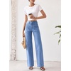 image:imageSidefeel Womens Wide Leg Jeans High Waisted Stretchy Baggy Trendy Denim PantsLight Blue