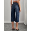 image:imageSidefeel Womens Wide Leg Jeans High Waisted Stretchy Big Pockets Capri Denim PantsAshleigh Blue