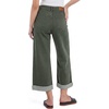 image:imageSidefeel Womens Wide Leg Jeans High Waisted Stretchy Cropped Ankle Capri Rolled Hem Denim PantsGreen