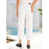 image:imageSidefeel Womens Wide Leg Jeans High Waisted Stretchy Cropped Ankle Capri Rolled Hem Denim PantsWhite