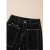 image:imageSidefeel Womens Wide Leg Jeans High Waisted Stretchy Jeans Straight Leg Loose Fit Ankle Denim Pants with PocketsBlack
