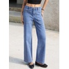 image:imageSidefeel Womens Wide Leg Jeans High Waisted Stretchy Jeans Straight Leg Loose Fit Ankle Denim Pants with PocketsIceland Blue