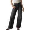 image:imageSidefeel Womens Wide Leg Jeans High Waisted Stretchy Patchwork Loose Denim Pants with PocketsBlack