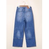 image:imageSidefeel Womens Wide Leg Jeans High Waisted Stretchy Patchwork Loose Denim Pants with PocketsBlue
