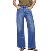 image:imageSidefeel Womens Wide Leg Jeans High Waisted Stretchy Patchwork Loose Denim Pants with PocketsBlue