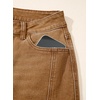 image:imageSidefeel Womens Wide Leg Jeans High Waisted Stretchy Patchwork Loose Denim Pants with PocketsBrown