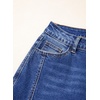 image:imageSidefeel Womens Wide Leg Jeans High Waisted Stretchy Patchwork Loose Denim Pants with PocketsDark Blue