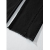 image:imageSidefeel Womens Wide Leg Jeans High Waisted Stretchy Raw Hem Zimbaplatinum Denim PantsBlack