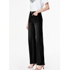 image:imageSidefeel Womens Wide Leg Jeans High Waisted Stretchy Raw Hem Zimbaplatinum Denim PantsBlack