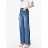 image:imageSidefeel Womens Wide Leg Jeans High Waisted Stretchy Raw Hem Zimbaplatinum Denim PantsBlue