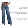 image:imageSidefeel Womens Wide Leg Jeans High Waisted Stretchy Raw Hem Zimbaplatinum Denim PantsBlue
