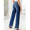 image:imageSidefeel Womens Wide Leg Jeans High Waisted Stretchy Raw Hem Zimbaplatinum Denim PantsBluing