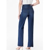 image:imageSidefeel Womens Wide Leg Jeans High Waisted Stretchy Raw Hem Zimbaplatinum Denim PantsBluing