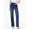 image:imageSidefeel Womens Wide Leg Jeans High Waisted Stretchy Raw Hem Zimbaplatinum Denim PantsBluing
