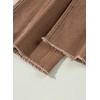 image:imageSidefeel Womens Wide Leg Jeans High Waisted Stretchy Raw Hem Zimbaplatinum Denim PantsBrown
