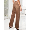 image:imageSidefeel Womens Wide Leg Jeans High Waisted Stretchy Raw Hem Zimbaplatinum Denim PantsBrown