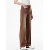 image:imageSidefeel Womens Wide Leg Jeans High Waisted Stretchy Raw Hem Zimbaplatinum Denim PantsBrown