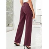 image:imageSidefeel Womens Wide Leg Jeans High Waisted Stretchy Raw Hem Zimbaplatinum Denim PantsBurgundy