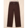 image:imageSidefeel Womens Wide Leg Jeans High Waisted Stretchy Raw Hem Zimbaplatinum Denim PantsCoffee