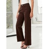 image:imageSidefeel Womens Wide Leg Jeans High Waisted Stretchy Raw Hem Zimbaplatinum Denim PantsCoffee
