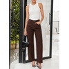 image:imageSidefeel Womens Wide Leg Jeans High Waisted Stretchy Raw Hem Zimbaplatinum Denim PantsCoffee
