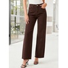 image:imageSidefeel Womens Wide Leg Jeans High Waisted Stretchy Raw Hem Zimbaplatinum Denim PantsCoffee