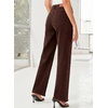 image:imageSidefeel Womens Wide Leg Jeans High Waisted Stretchy Raw Hem Zimbaplatinum Denim PantsCoffee