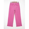 image:imageSidefeel Womens Wide Leg Jeans High Waisted Stretchy Raw Hem Zimbaplatinum Denim PantsHot Pink
