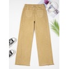 image:imageSidefeel Womens Wide Leg Jeans High Waisted Stretchy Raw Hem Zimbaplatinum Denim PantsKhaki