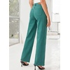 image:imageSidefeel Womens Wide Leg Jeans High Waisted Stretchy Raw Hem Zimbaplatinum Denim PantsLake Green