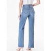 image:imageSidefeel Womens Wide Leg Jeans High Waisted Stretchy Raw Hem Zimbaplatinum Denim PantsLight Blue