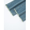 image:imageSidefeel Womens Wide Leg Jeans High Waisted Stretchy Raw Hem Zimbaplatinum Denim PantsLight Retro Blue