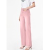 image:imageSidefeel Womens Wide Leg Jeans High Waisted Stretchy Raw Hem Zimbaplatinum Denim PantsPink