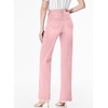 image:imageSidefeel Womens Wide Leg Jeans High Waisted Stretchy Raw Hem Zimbaplatinum Denim PantsPink