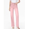 image:imageSidefeel Womens Wide Leg Jeans High Waisted Stretchy Raw Hem Zimbaplatinum Denim PantsPink