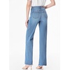 image:imageSidefeel Womens Wide Leg Jeans High Waisted Stretchy Raw Hem Zimbaplatinum Denim PantsSky Blue