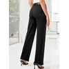 image:imageSidefeel Womens Wide Leg Jeans High Waisted Stretchy Raw Hem Zimbaplatinum Denim PantsSolid Black