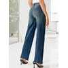 image:imageSidefeel Womens Wide Leg Jeans High Waisted Stretchy Raw Hem Zimbaplatinum Denim PantsVintage Blue
