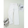 image:imageSidefeel Womens Wide Leg Jeans High Waisted Stretchy Raw Hem Zimbaplatinum Denim PantsWhite