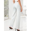 image:imageSidefeel Womens Wide Leg Jeans High Waisted Stretchy Raw Hem Zimbaplatinum Denim PantsWhite