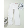 image:imageSidefeel Womens Wide Leg Jeans High Waisted Stretchy Raw Hem Zimbaplatinum Denim PantsWhite