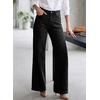 image:imageSidefeel Womens Wide Leg Jeans High Waisted Stretchy Straight Leg Front Seam Denim Pants with PocketsBlack